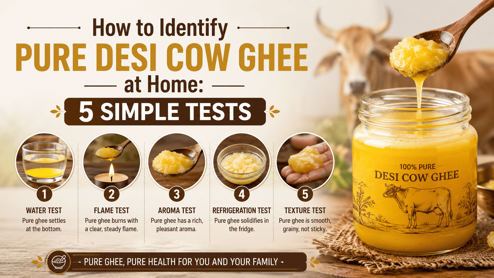 How to Identify Pure Desi Cow Ghee at Home: 5 Simple Tests